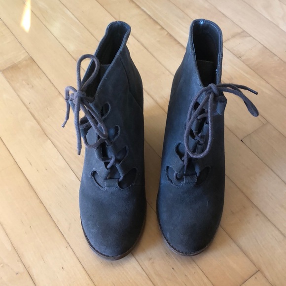 Sonoma Shoes - Sonoma Grey Suede Lace Up Wedge Booties!